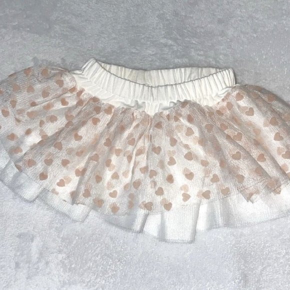 Baby Essentials White and Pink Heart Tutu 6M NWOT - Picture 1 of 4
